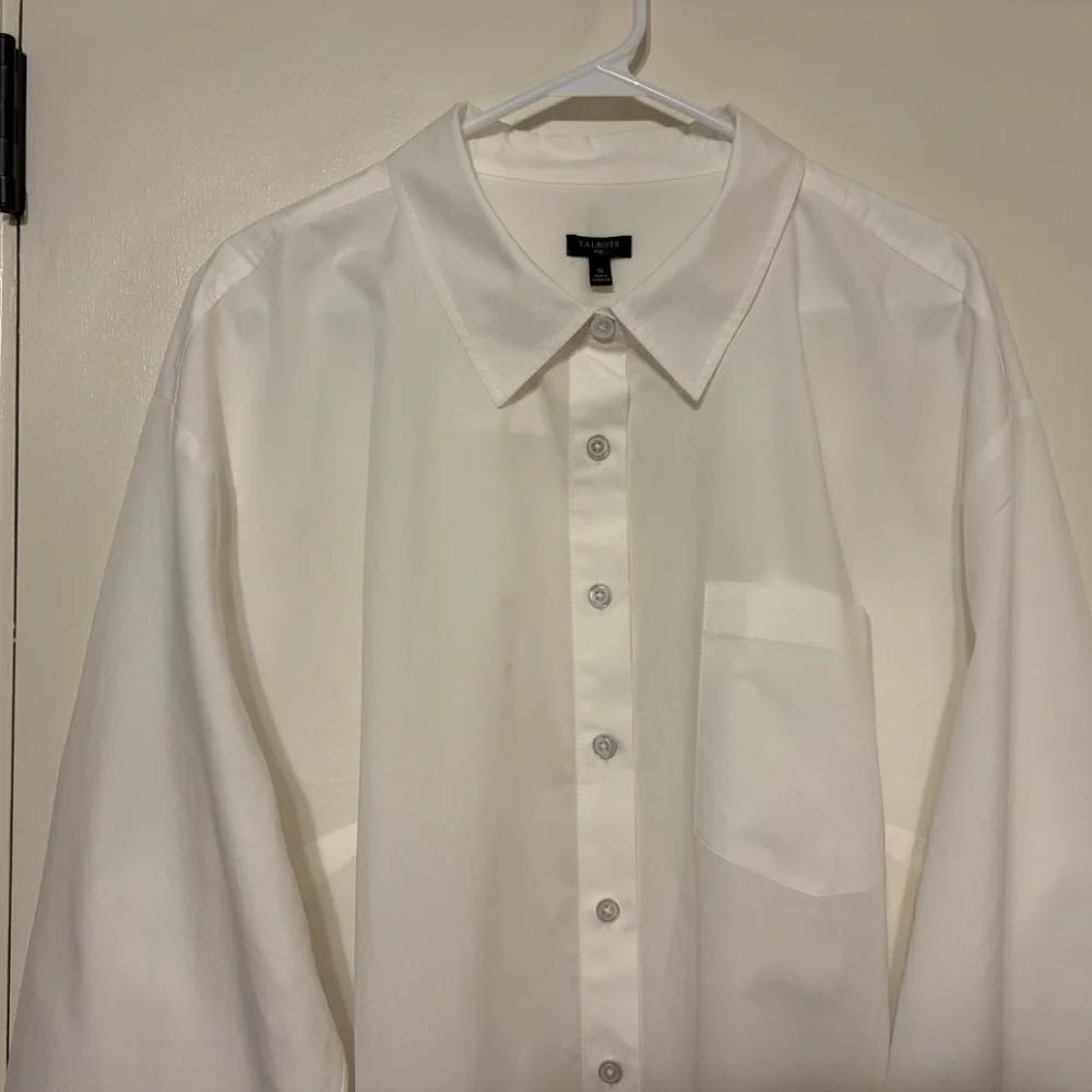 Talbots Women's Plus Classic White Button-Front Boyfriend Shirt Top Blouse 3X - Picture 2 of 9